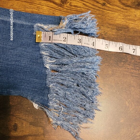 Blanknyc Jeans 28 The Reade Skinny Mid Rise Fringe Hem Boho Western Stretch - Picture 10 of 12
